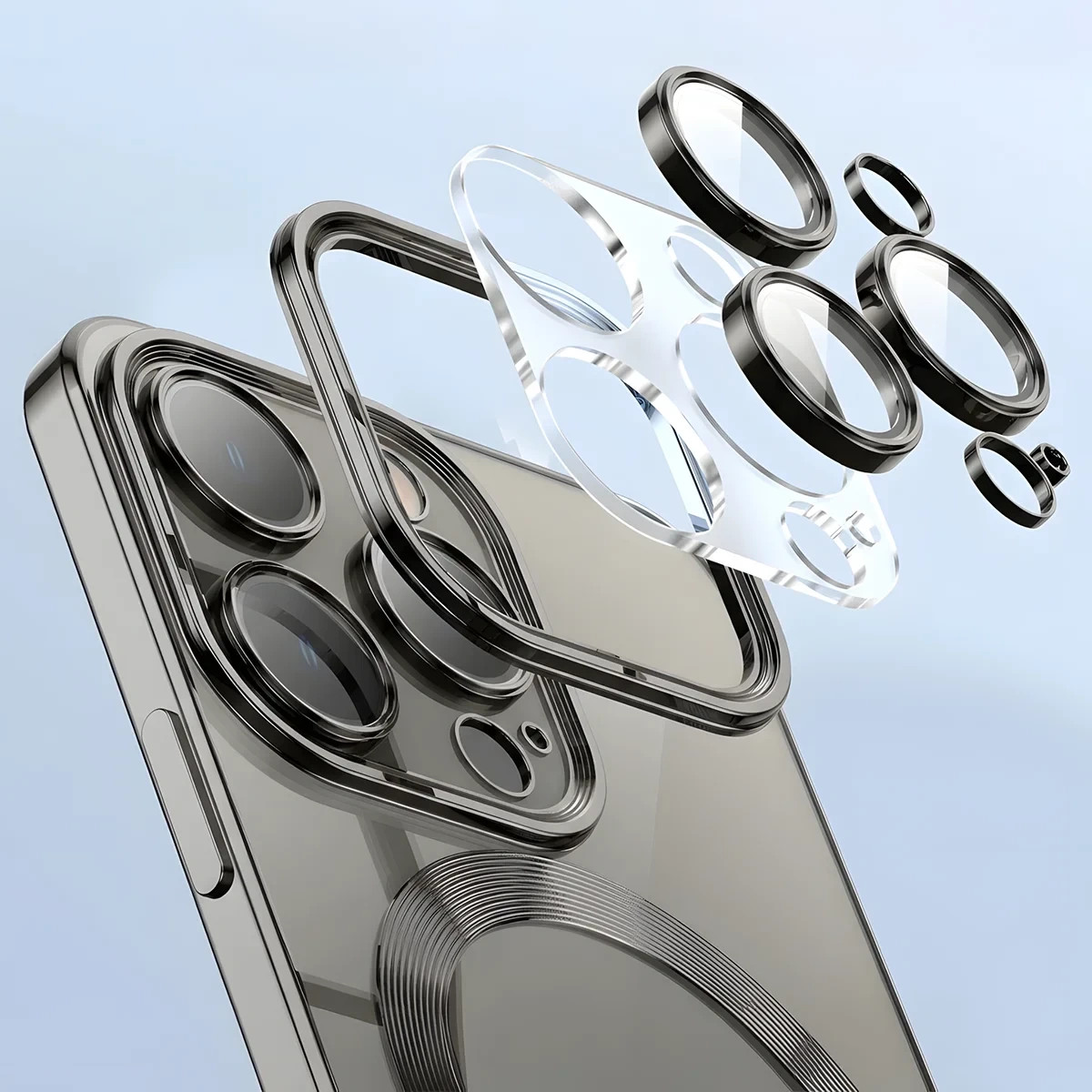 Kryt Bizon Case GuardO Magnetic Apple iPhone 15 Pro Max, clear-black