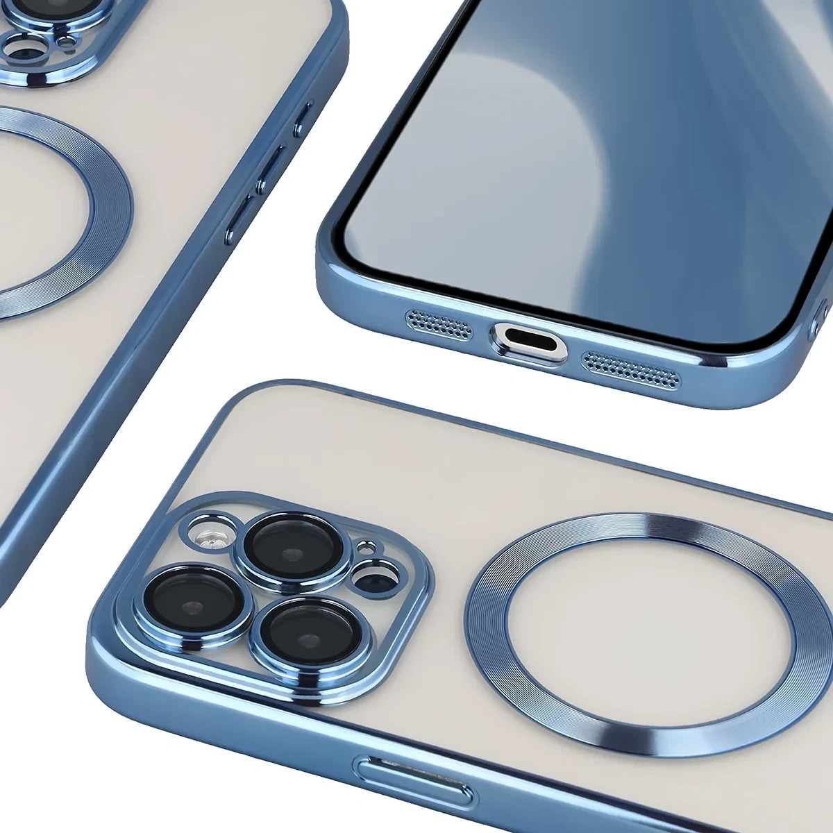 Kryt Bizon Case GuardO Magnetic Apple iPhone 15 Pro Max, clear-blue