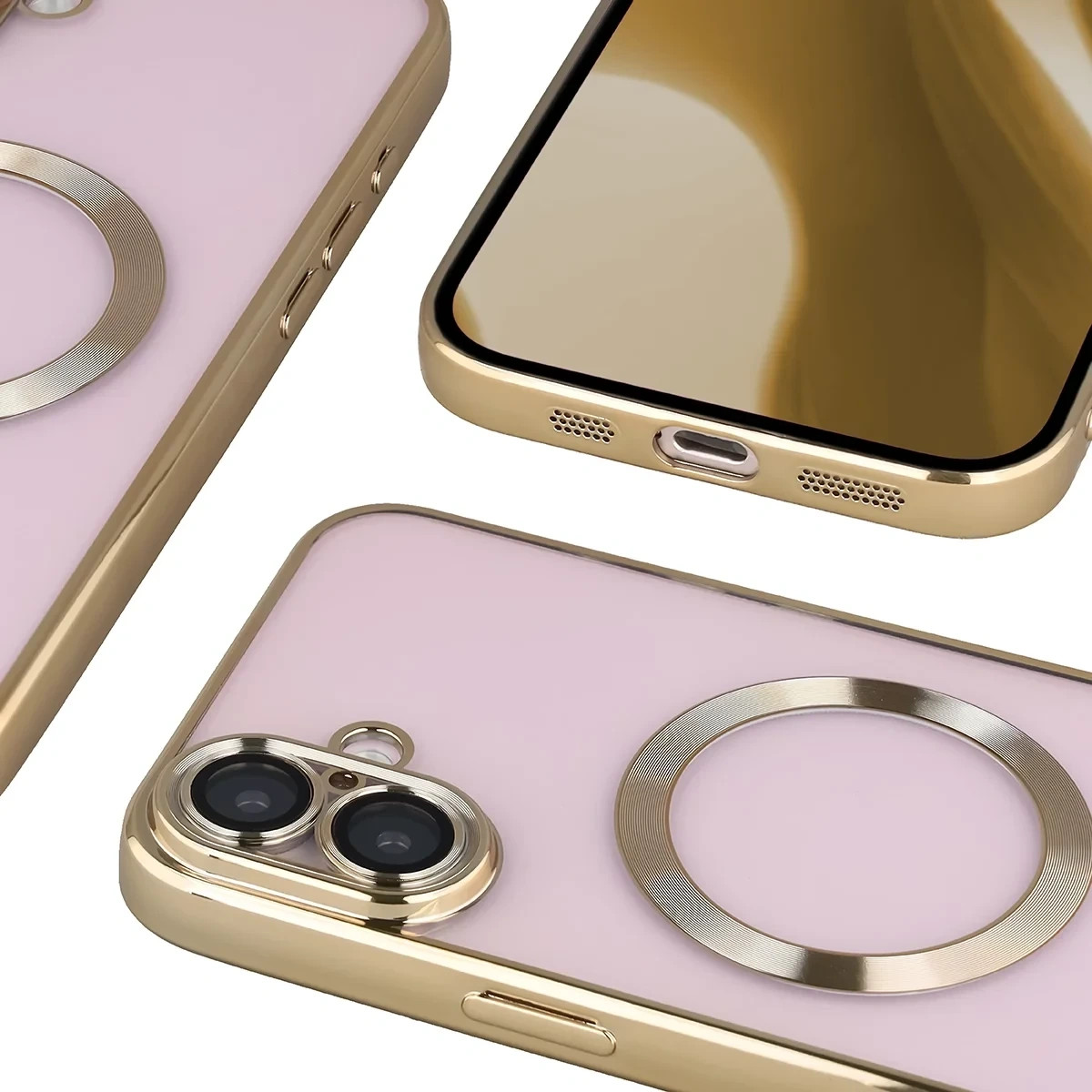 Kryt Bizon Case GuardO Magnetic Apple iPhone 16 Plus, clear-gold