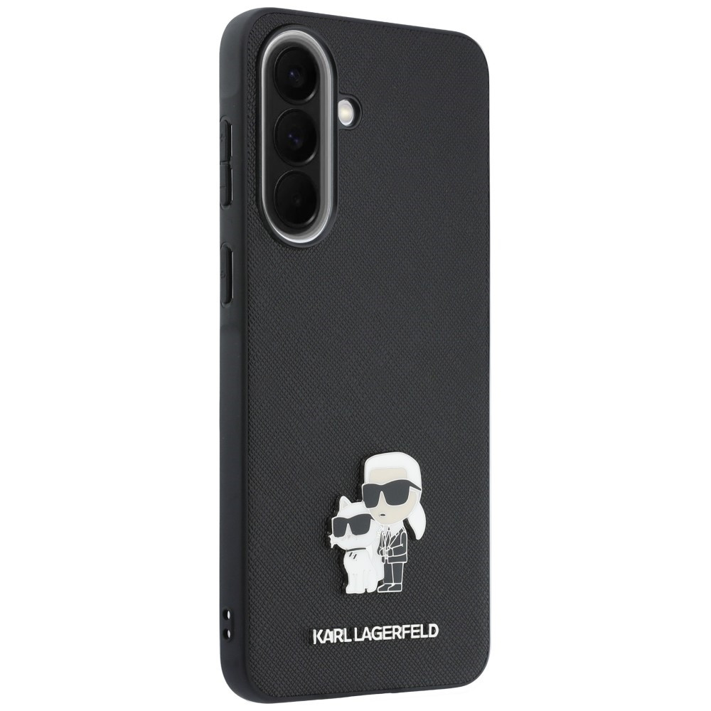 Kryt Karl Lagerfeld Saffiano w/ Karl&Choupette Metal Logo Samsung Galaxy A57 5G black