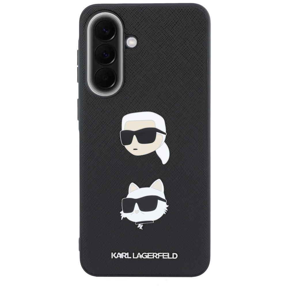 Kryt Karl Lagerfeld w/ Karl&Choupette Heads Pins&Logo Samsung Galaxy A57 5G black