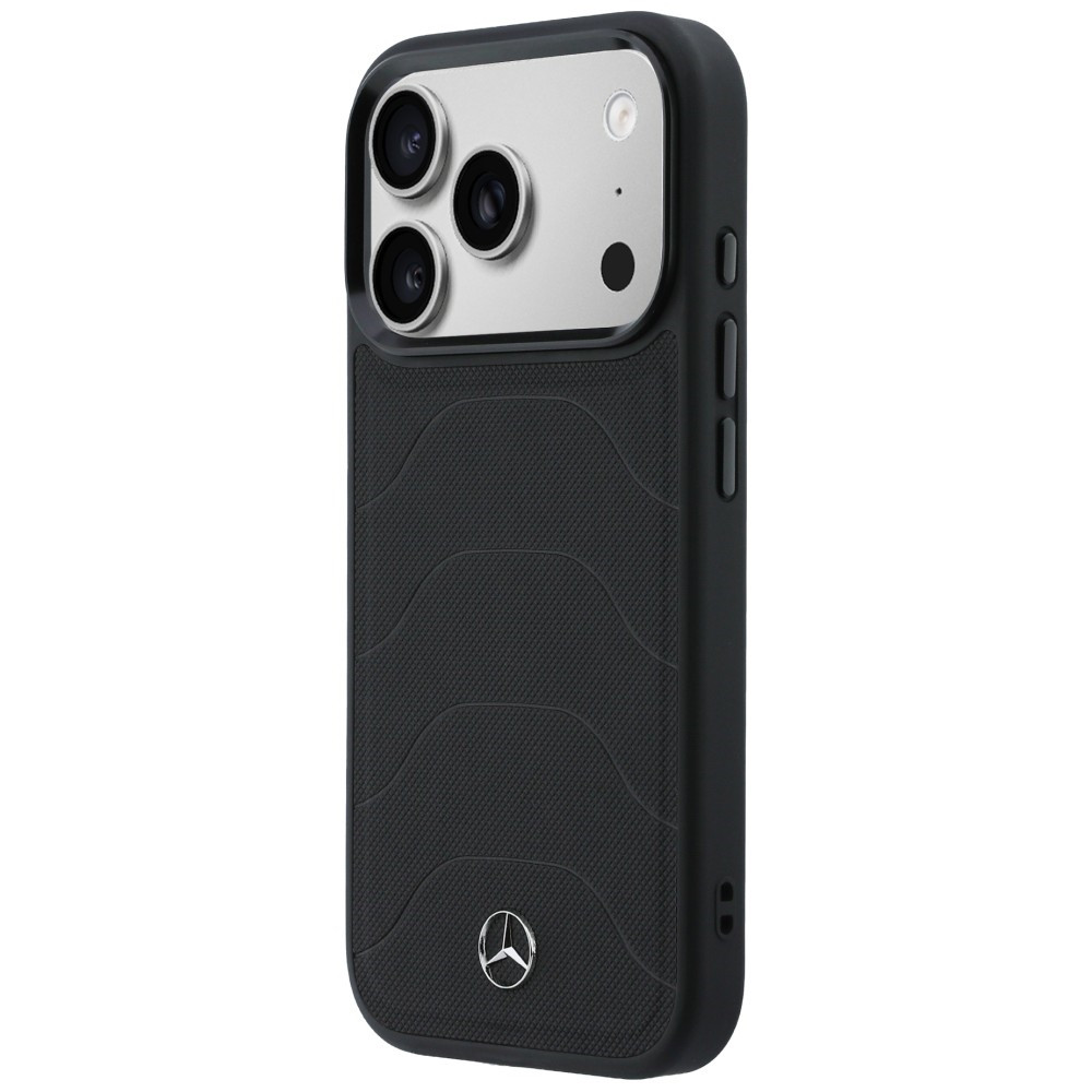 Kryt Mercedes Leather Mesh with Bow Line MagSafe Apple iPhone 17 Pro Max black