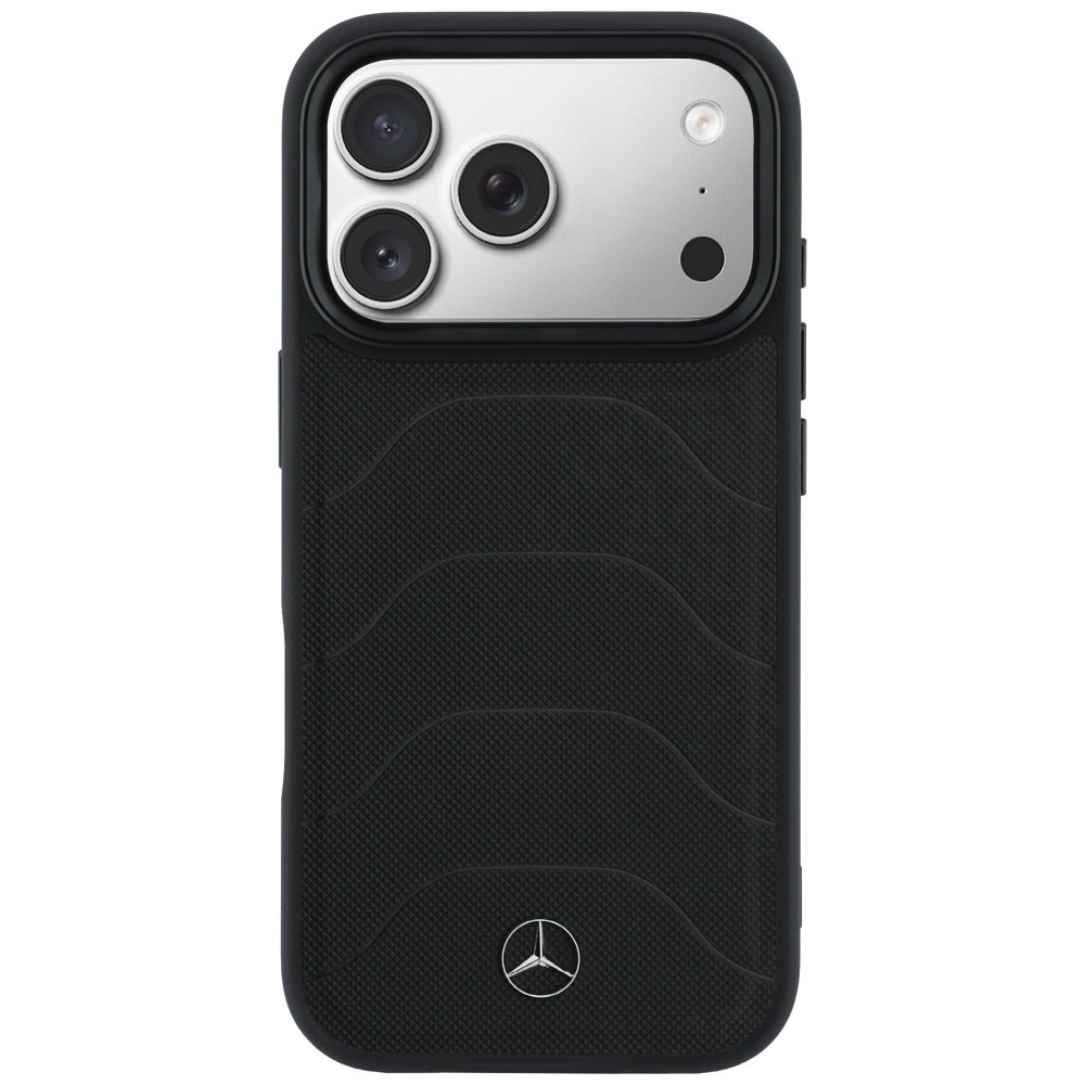 Kryt Mercedes Leather Mesh with Bow Line MagSafe Apple iPhone 17 Pro Max black