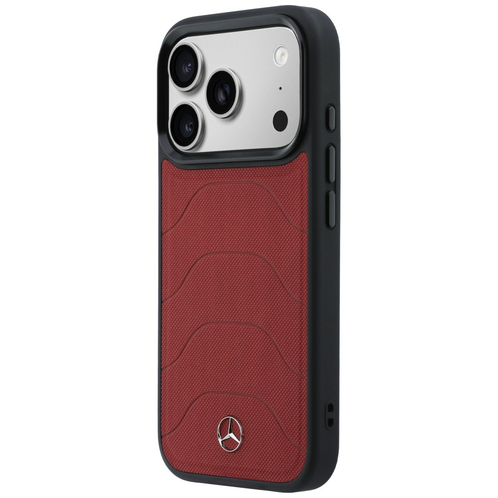 Kryt Mercedes Leather Mesh with Bow Line MagSafe Apple iPhone 17 Pro Max red