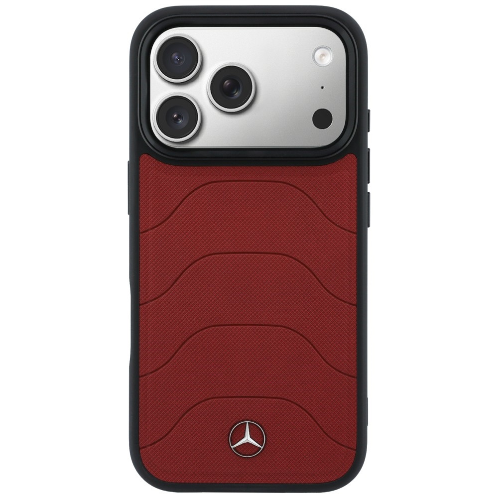 Kryt Mercedes Leather Mesh with Bow Line MagSafe Apple iPhone 17 Pro Max red