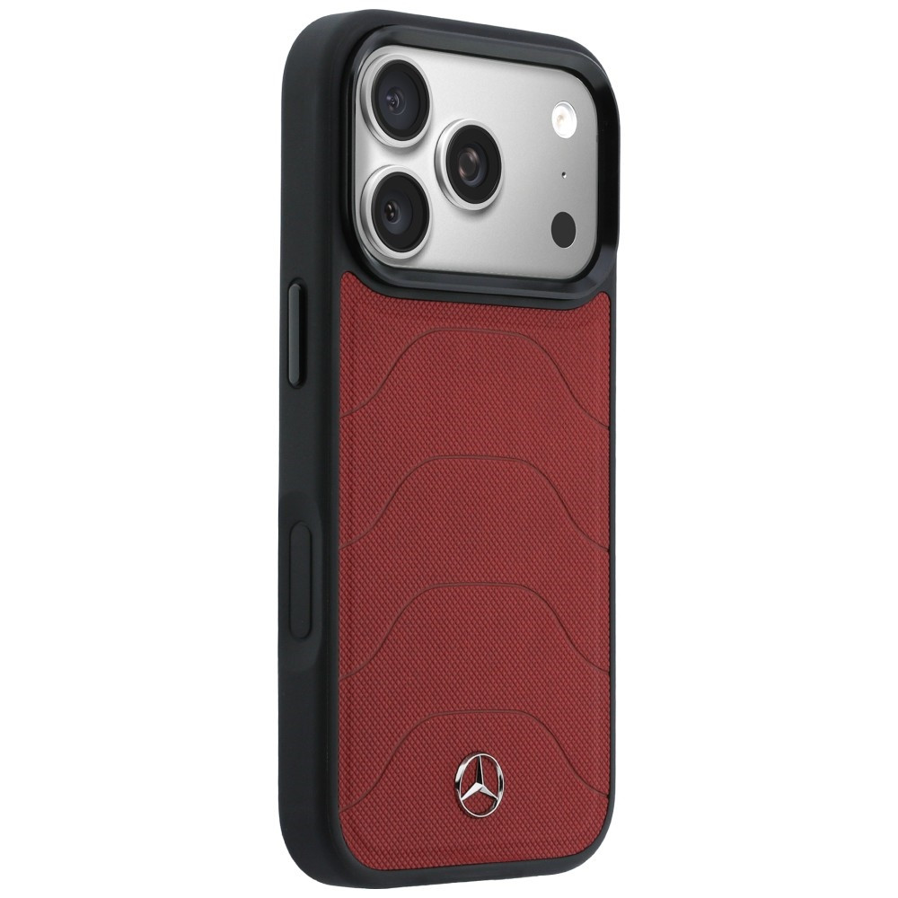 Kryt Mercedes Leather Mesh with Bow Line MagSafe Apple iPhone 17 Pro Max red