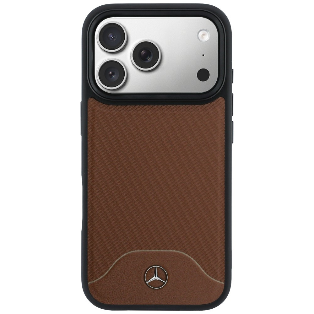 Kryt Mercedes Leather Wood Effect and Curve MagSafe Apple iPhone 17 Pro camel