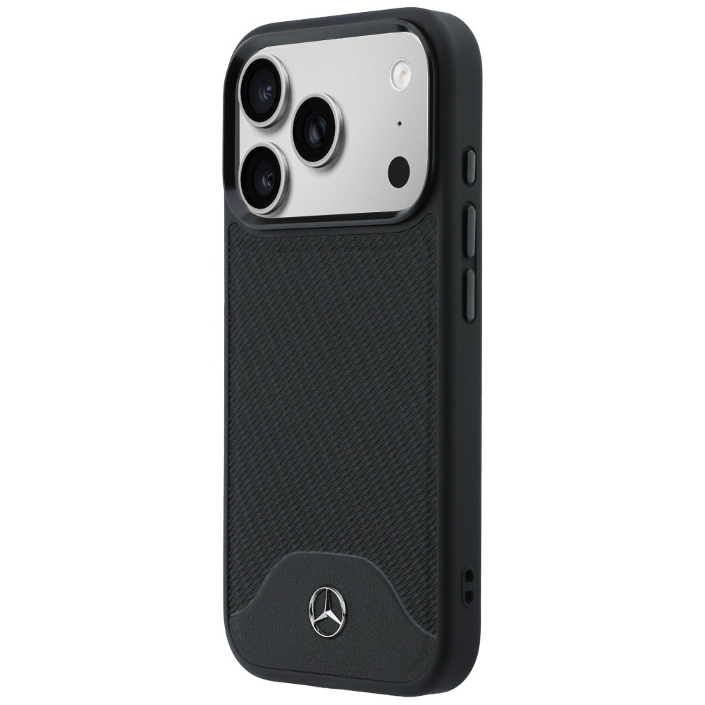 Kryt Mercedes Leather Wood Effect and Curve MagSafe Apple iPhone 17 Pro black