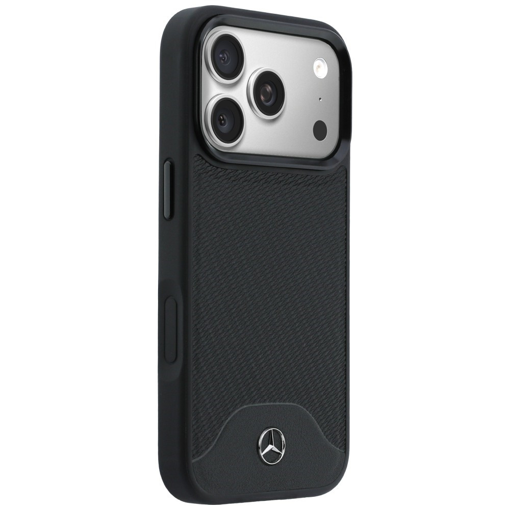 Kryt Mercedes Leather Wood Effect and Curve MagSafe Apple iPhone 17 Pro black