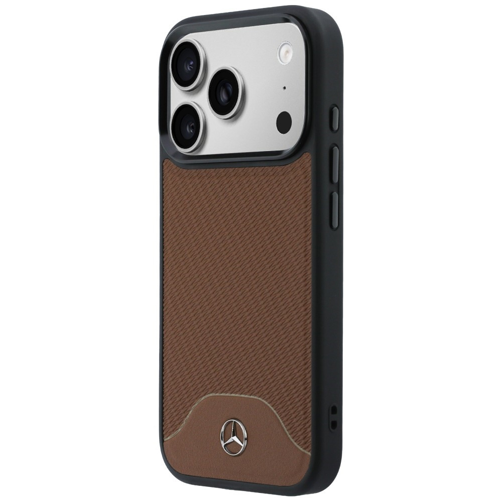 Kryt Mercedes Leather Wood Effect and Curve MagSafe Apple iPhone 17 Pro Max camel