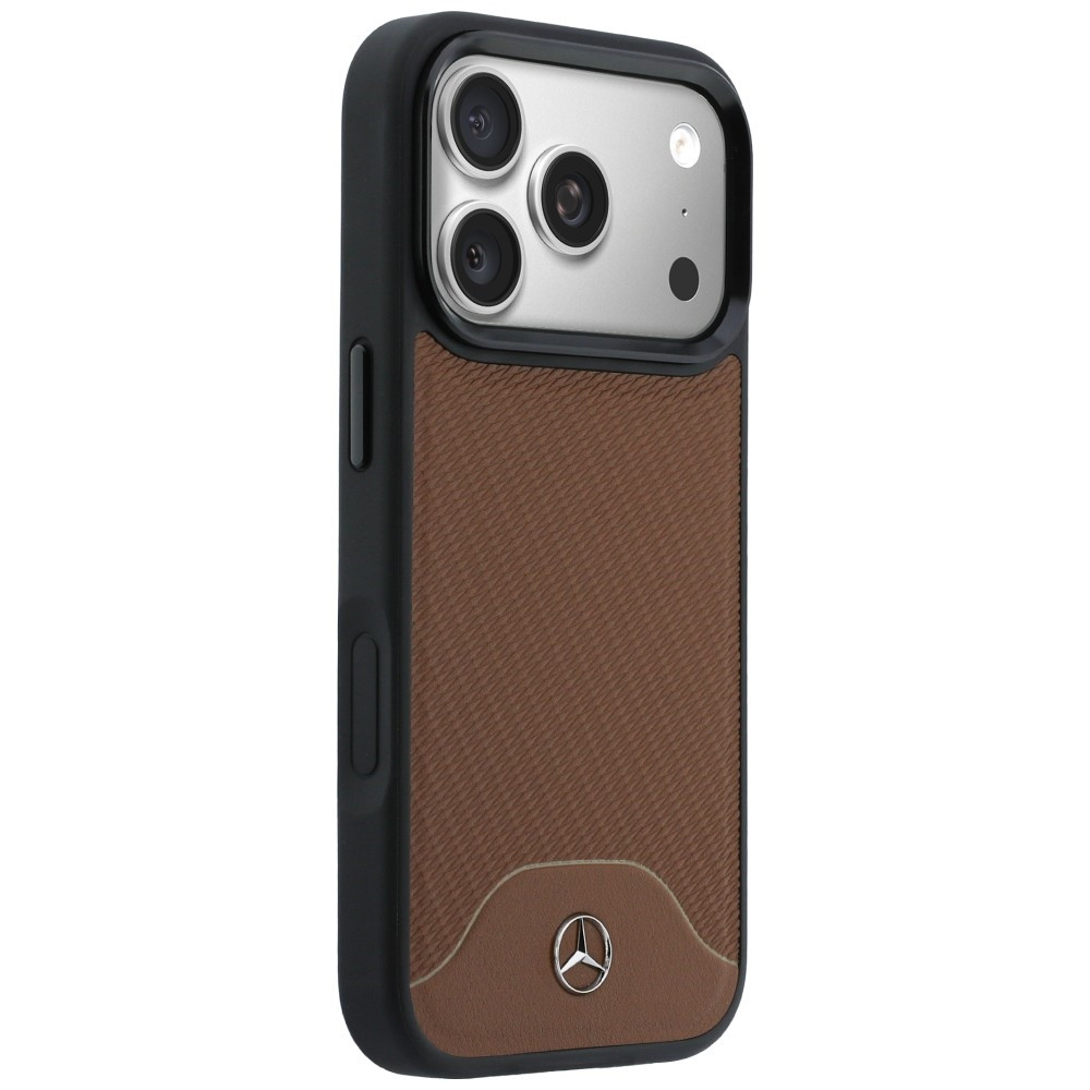 Kryt Mercedes Leather Wood Effect and Curve MagSafe Apple iPhone 17 Pro Max camel