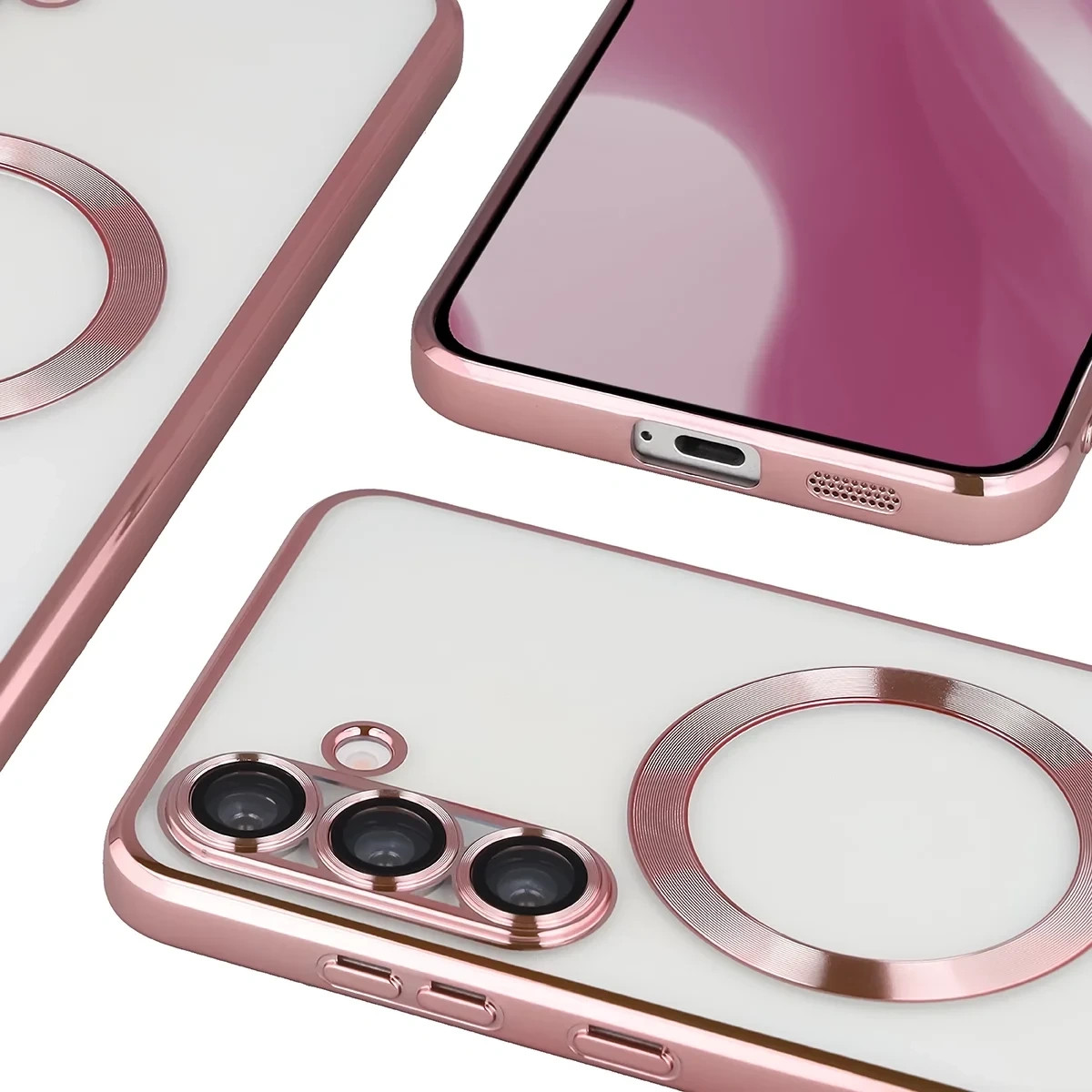 Kryt Bizon Case GuardO Magnetic Samsung Galaxy S25 FE, clear-pink
