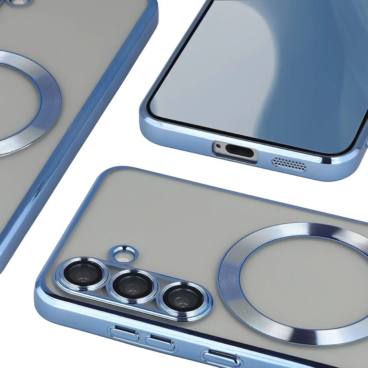 Kryt Bizon Case GuardO Magnetic Samsung Galaxy S25, clear-blue