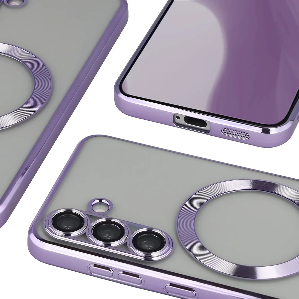 Kryt Bizon Case GuardO Magnetic Samsung Galaxy S25, clear-purple