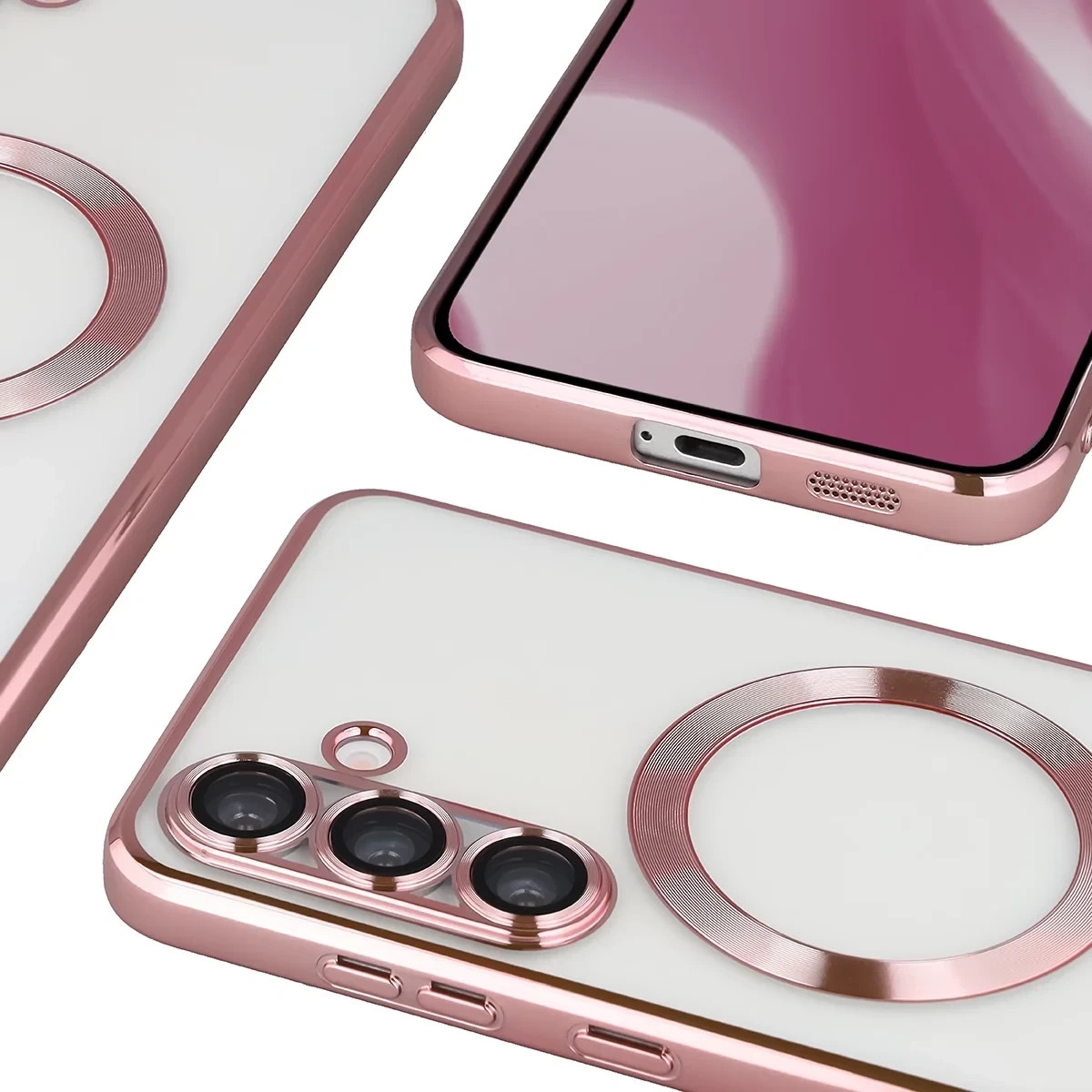Kryt Bizon Case GuardO Magnetic Samsung Galaxy S25 Plus, clear-pink