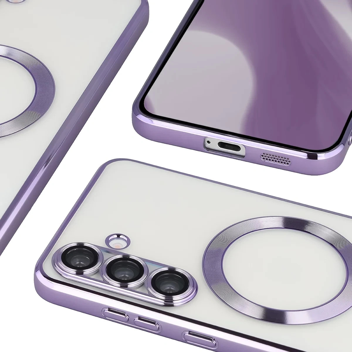 Kryt Bizon Case GuardO Magnetic Samsung Galaxy S25 Plus, clear-purple