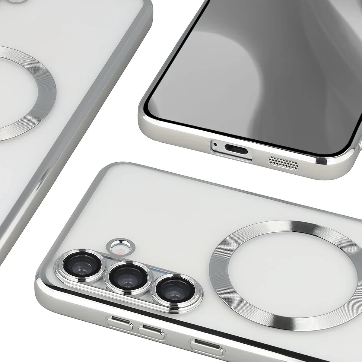 Kryt Bizon Case GuardO Magnetic Samsung Galaxy S25 Plus, clear-silver