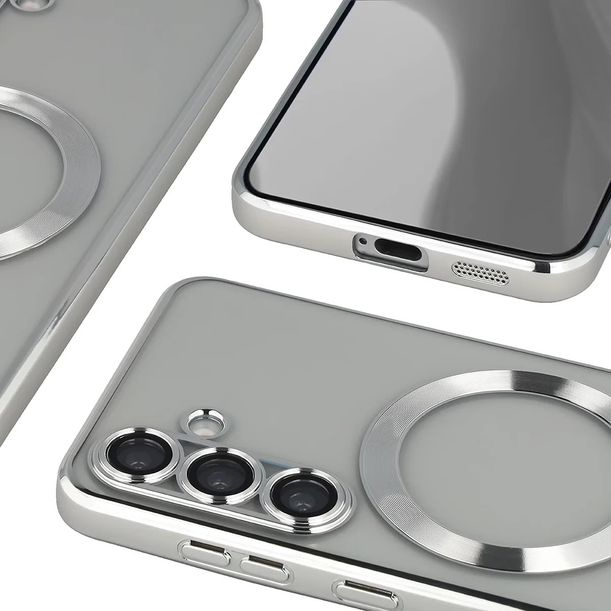 Kryt Bizon Case GuardO Magnetic Samsung Galaxy S25, clear-silver