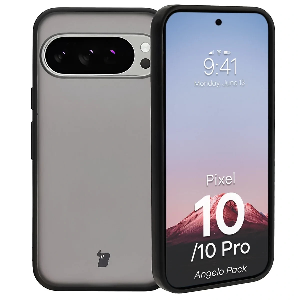 Kryt Bizon Angelo Pack Google Pixel 10 / 10 Pro, smoked with a black frame