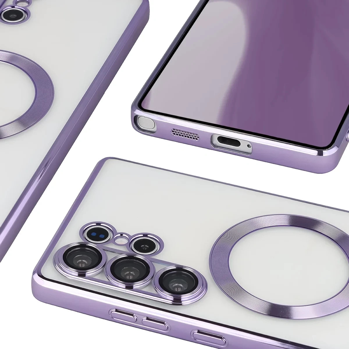 Kryt Bizon Case GuardO Magnetic Samsung Galaxy S25 Ultra, transparent-purple