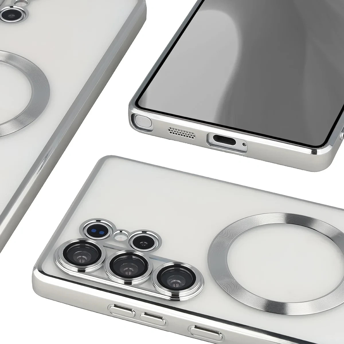 Kryt Bizon Case GuardO Magnetic Samsung Galaxy S25 Ultra, transparent-silver