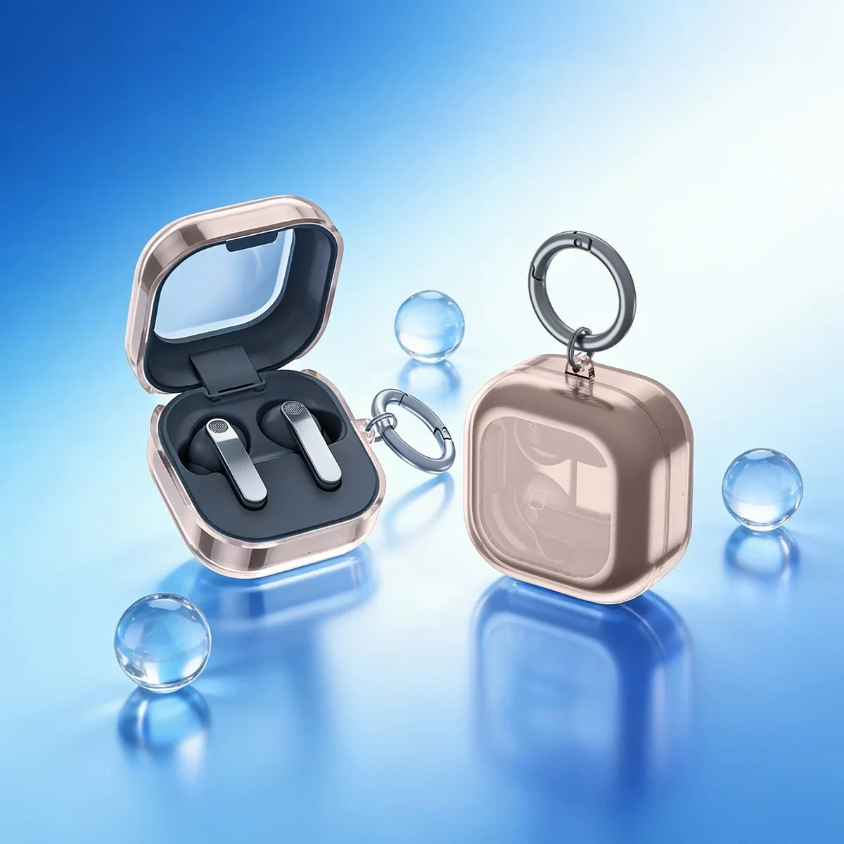 Kryt Bizon Case Headphone Clear Samsung Galaxy Buds 4 / 4 Pro, clear-gold