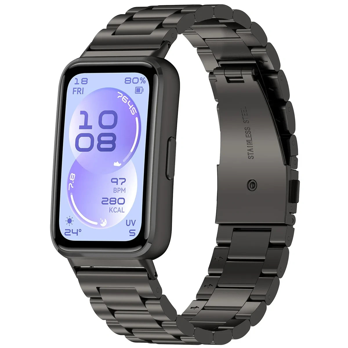 Kryt Bizon Strap Watch Aura Huawei Band 11 / 11 Pro, black