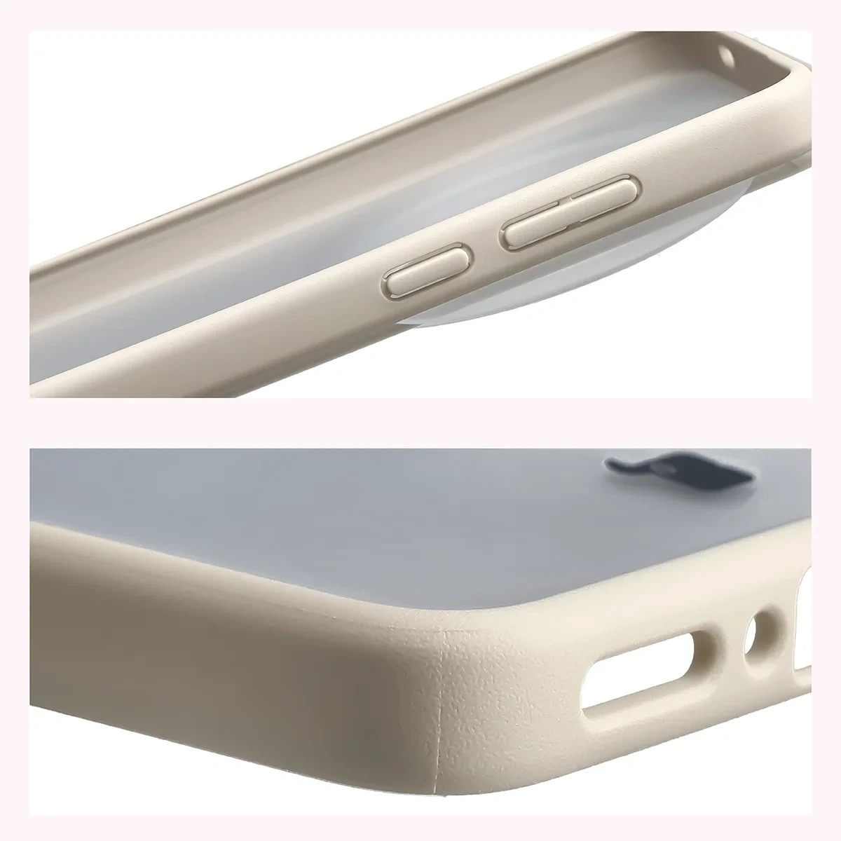 Kryt Bizon Case Angelo Vivo X300 Ultra, semi-transparent with a beige frame