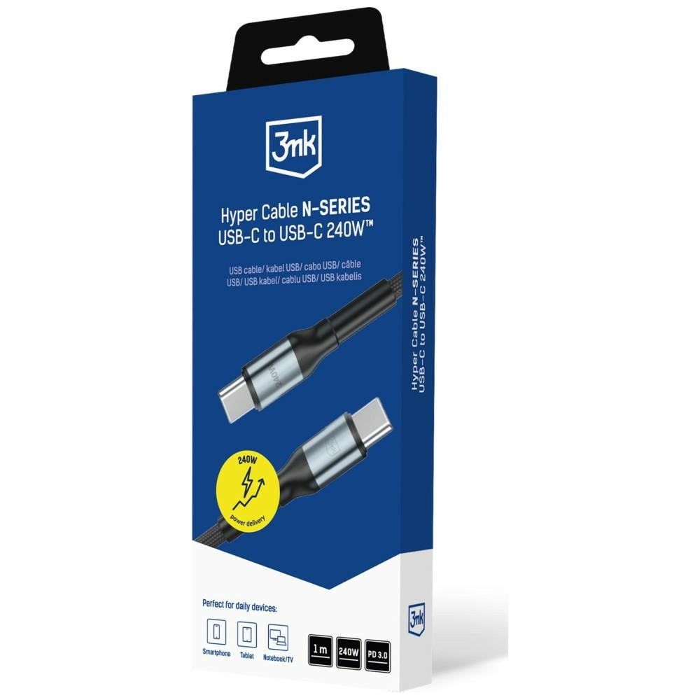 3MK Hyper Cable N-SERIES USB-C / USB-C 1m 48V/5A 240W black
