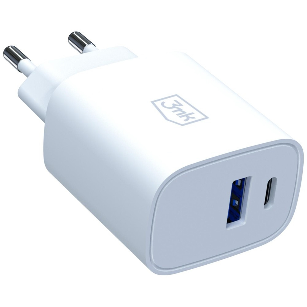 Síťová nabíječka 3MK FlowPower USB-A + USB-C 30W PD 3.0 QC4+  White