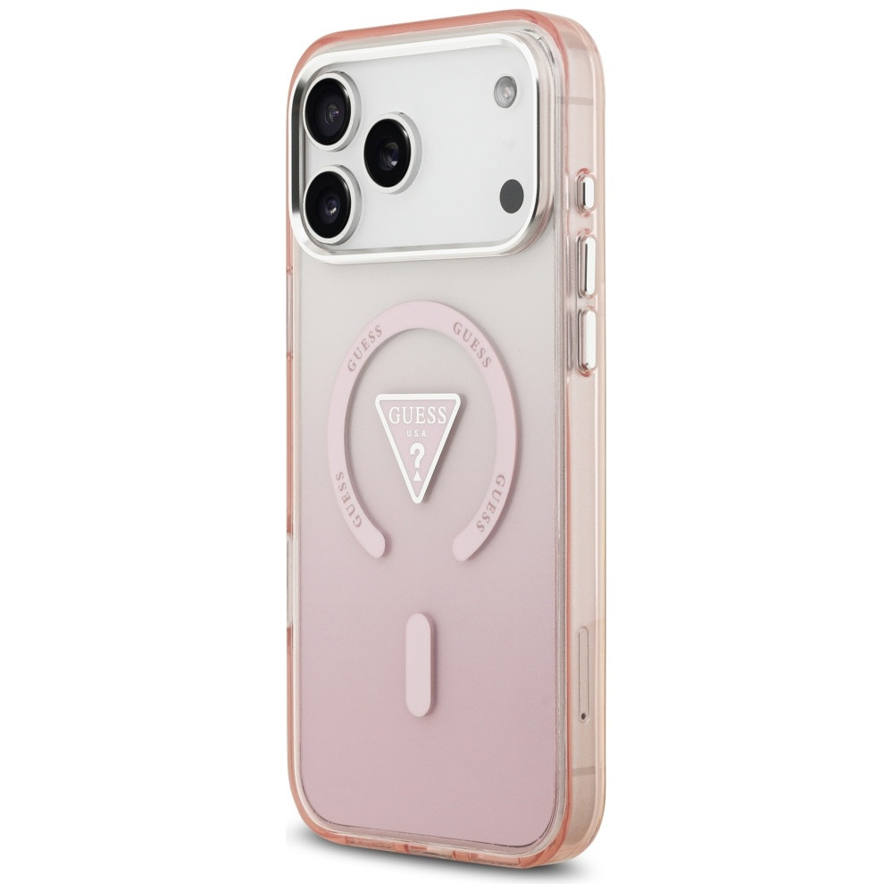 Kryt Guess IML Gradient Triangle Logo MagSafe Apple iPhone 17 Pro Max pink