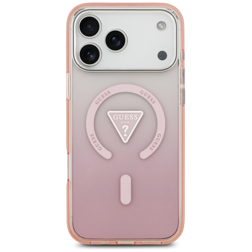 Kryt Guess IML Gradient Triangle Logo MagSafe Apple iPhone 17 Pro Max pink