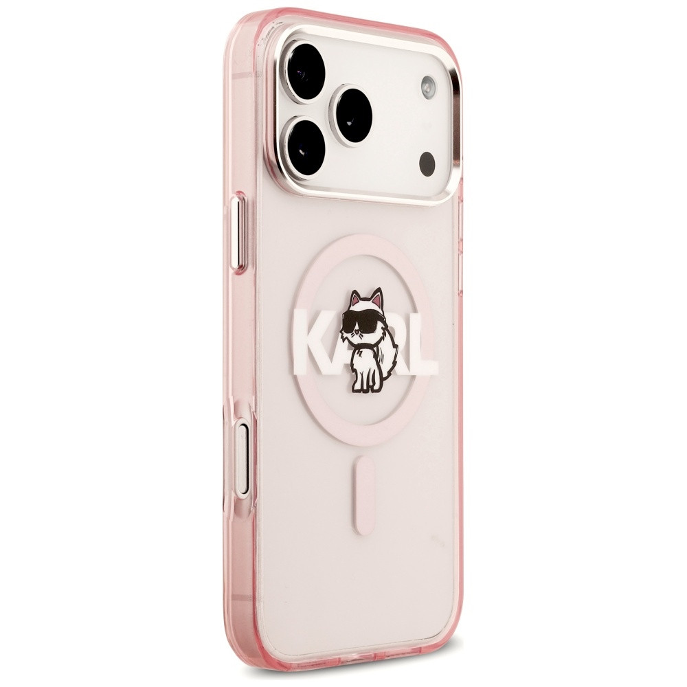 Kryt Karl Lagerfeld IML Choupette Sketch Logo MagSafe Apple iPhone 17 Pro Max pink
