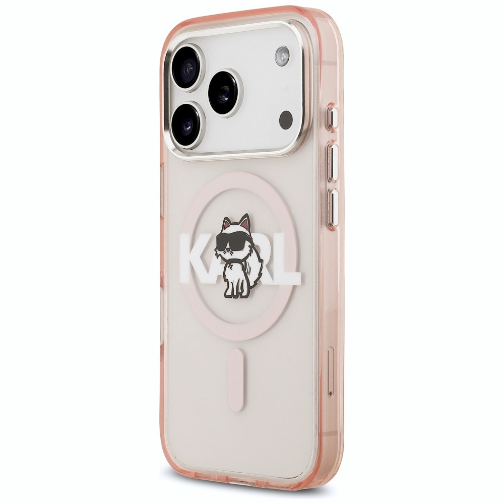 Kryt Karl Lagerfeld IML Choupette Sketch Logo MagSafe Apple iPhone 17 Pro pink