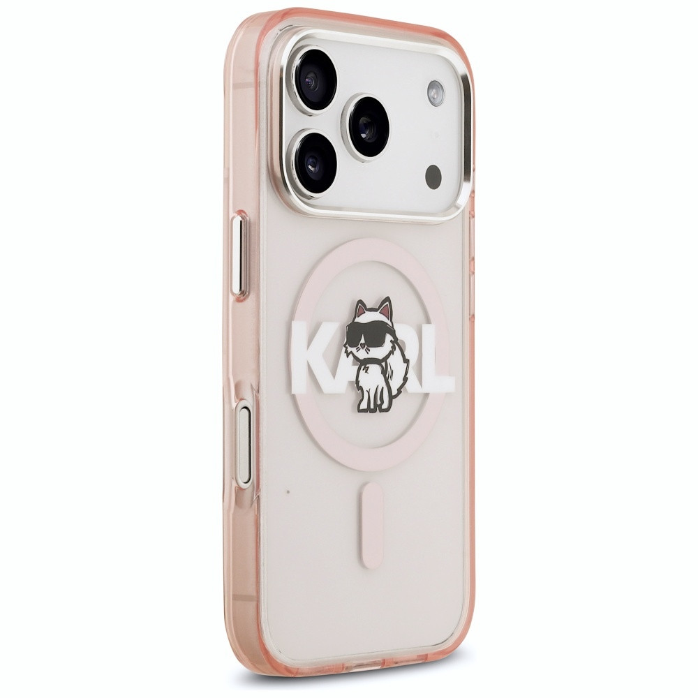 Kryt Karl Lagerfeld IML Choupette Sketch Logo MagSafe Apple iPhone 17 Pro pink