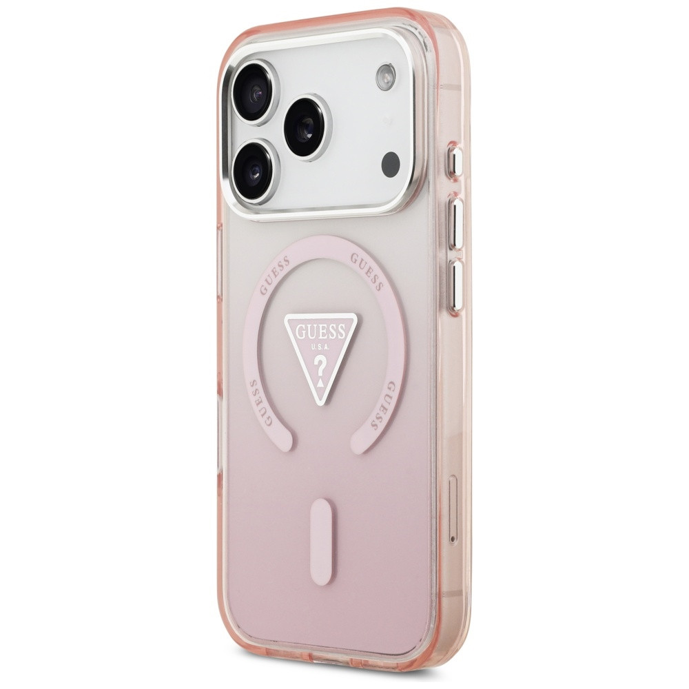 Kryt Guess IML Gradient Triangle Logo MagSafe Apple iPhone 17 Pro pink