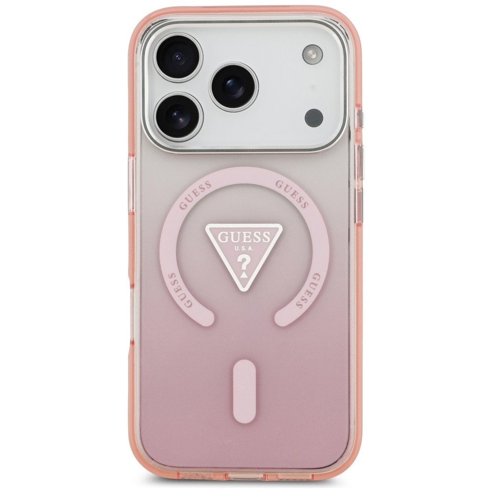 Kryt Guess IML Gradient Triangle Logo MagSafe Apple iPhone 17 Pro pink