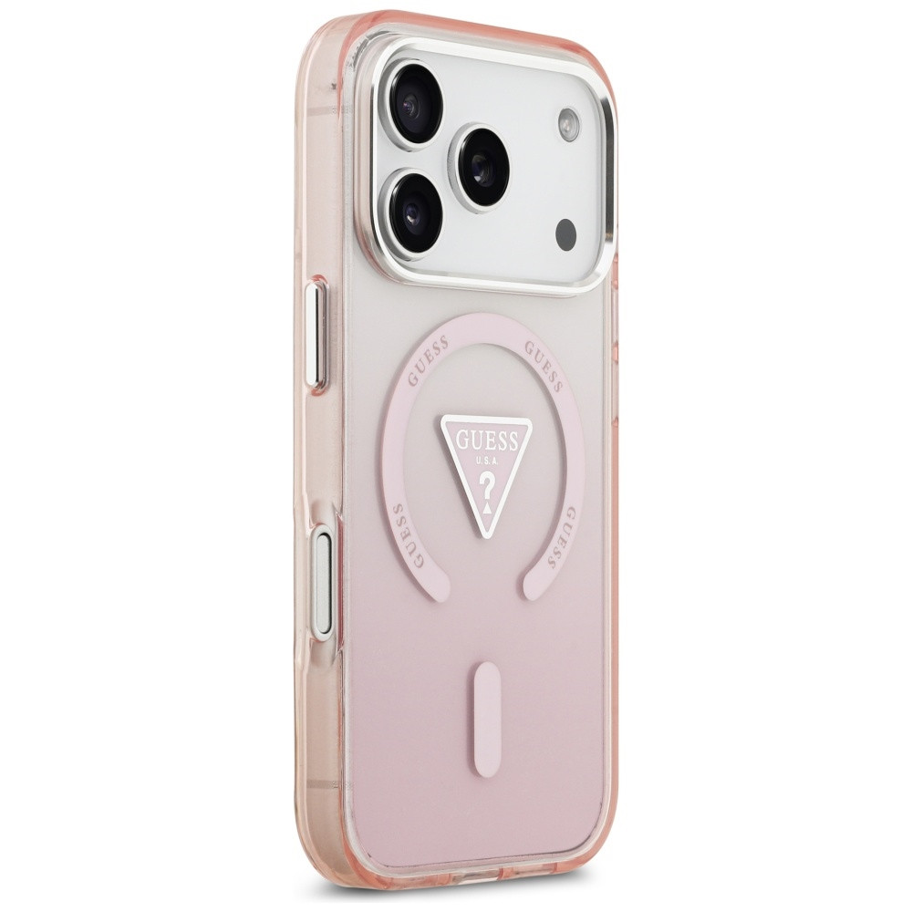 Kryt Guess IML Gradient Triangle Logo MagSafe Apple iPhone 17 Pro pink