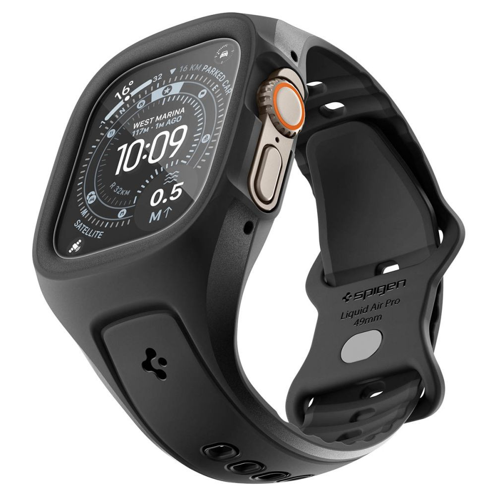 Spigen Liquid Air Pro & Tempered Glass Apple Watch Ultra 1 / 2 / 3 49mm Black