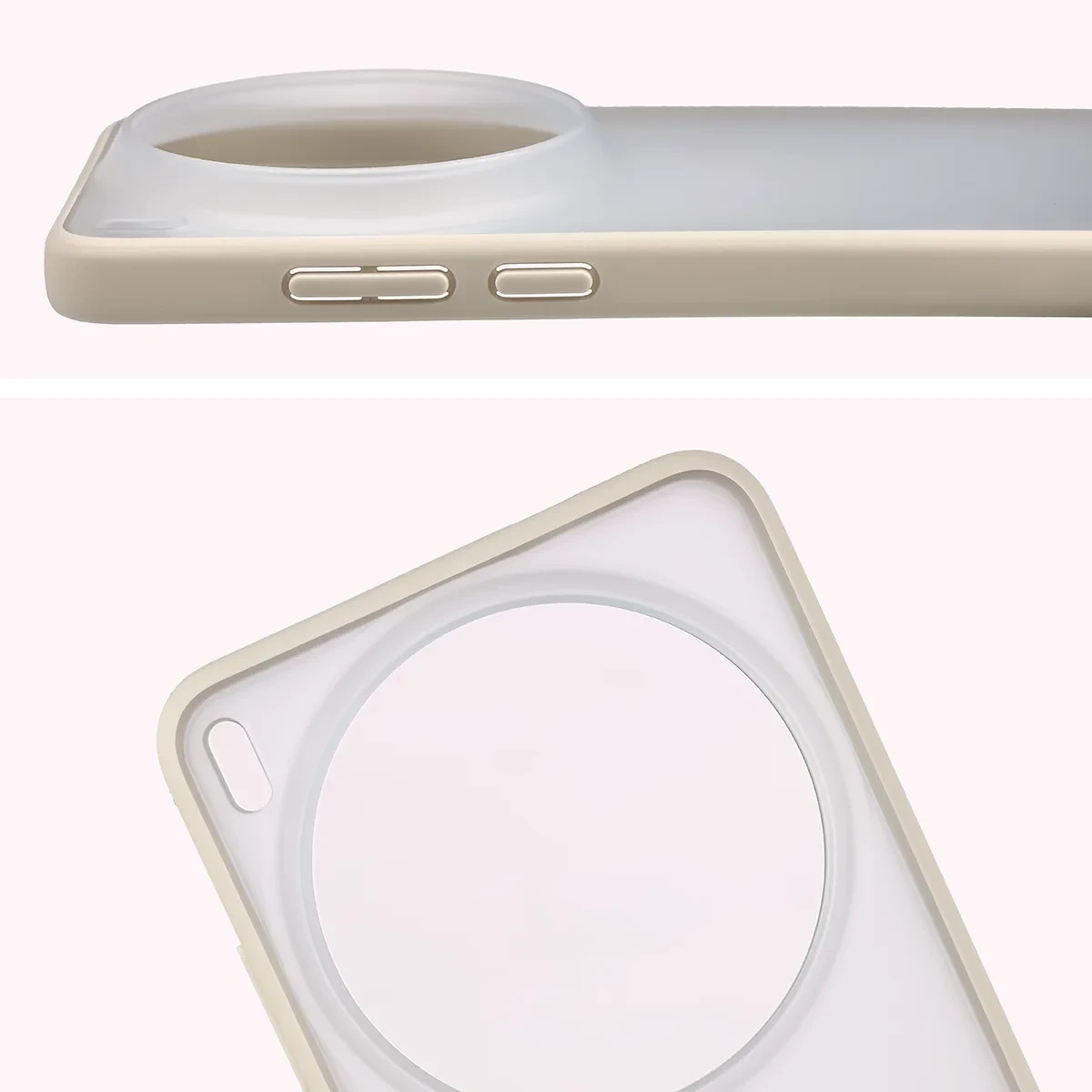 Kryt Bizon Angelo Pack Vivo X300 Ultra, semi-transparent with a beige frame