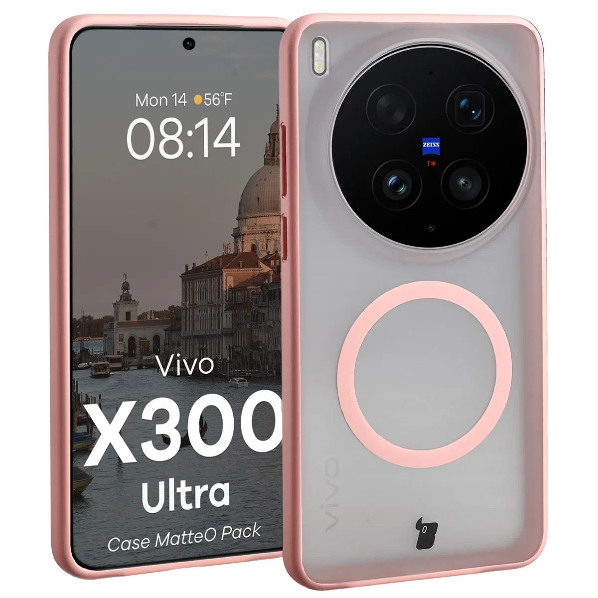 Kryt Bizon MatteO Magnetic Pack Vivo X300 Ultra, smoky light pink