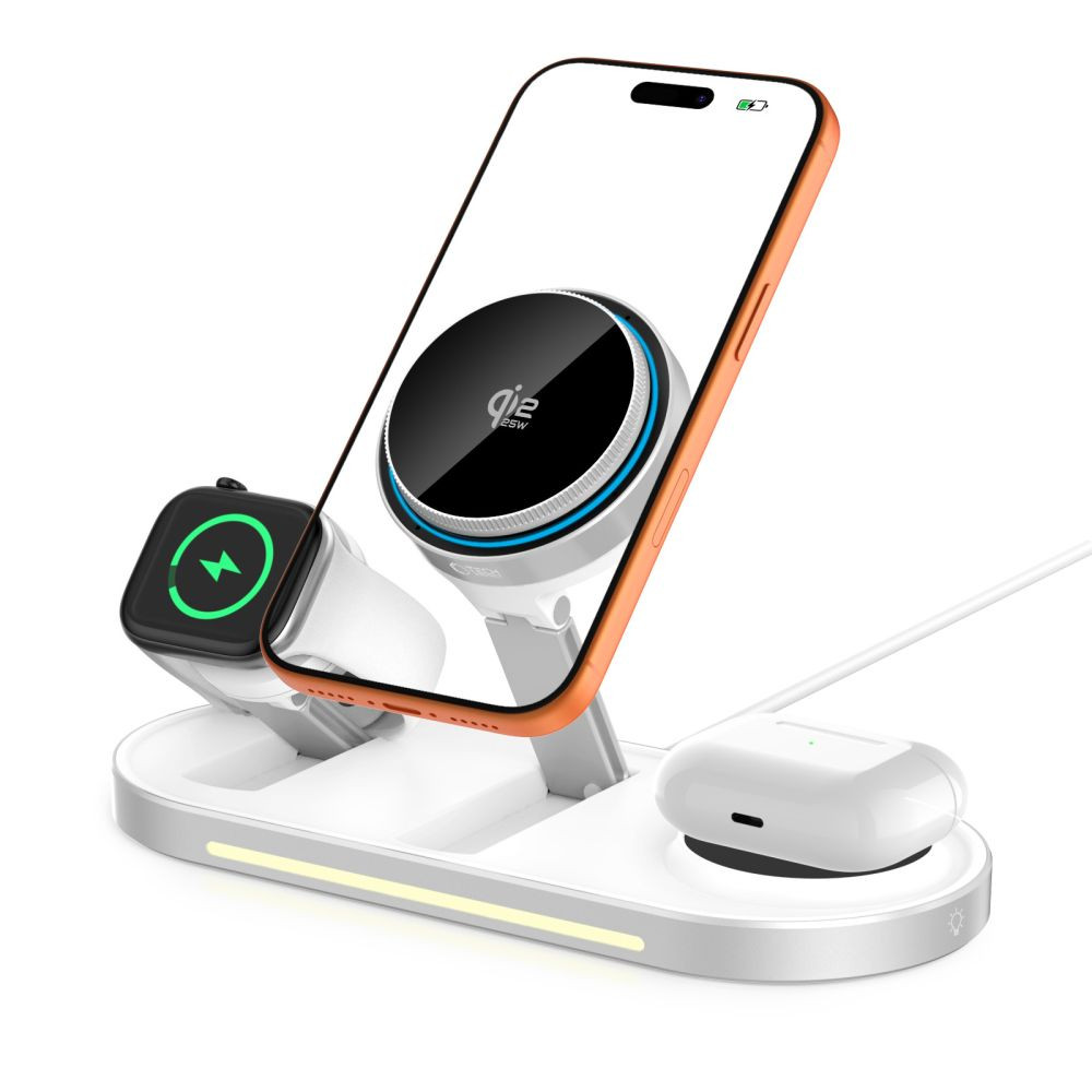 Bezdrátová nabíječka Tech-Protect A51 Arcticboost 3in1 Magnetic MagSafe Wireless Charger 25W Qi2.2 White