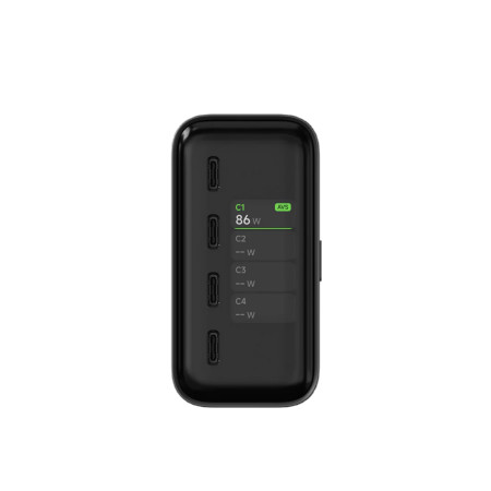 Síťová nabíječka Satechi ChargeView GaN 140W with Display, 4xUSB-C (space black)