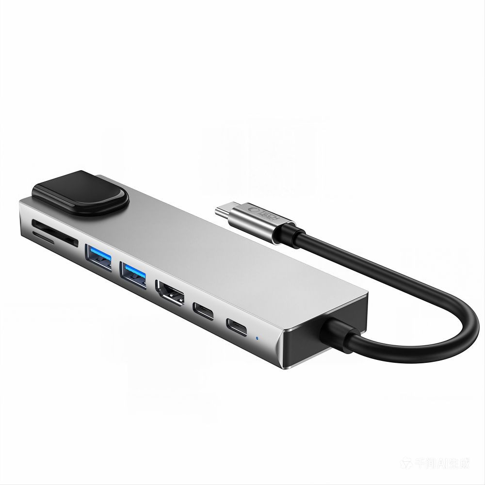 Kryt Tech-Protect HB09 Hub Adapter 8in1 USB-C / 2xUSB-A 3.0, USB-C 3.0, USB-C PD 100W, HDMI 4K 60Hz, SD/TF, RJ45 1000Mb/s Space Grey