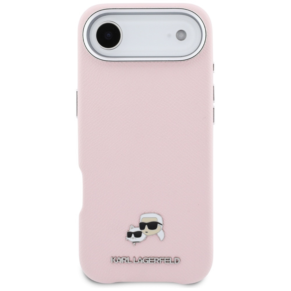 Kryt Karl Lagerfeld Karl & Choupette Head Pins Saffiano MagSafe Apple iPhone Air pink