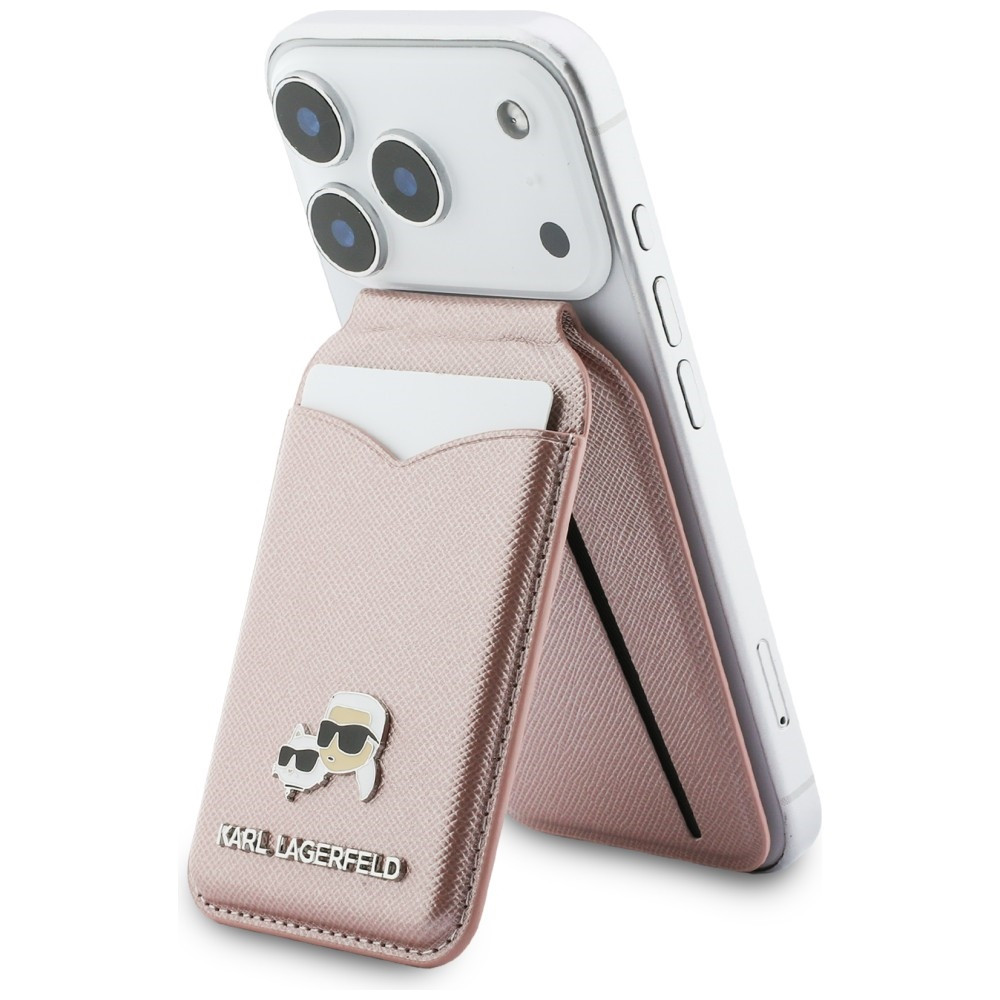 Knížkové pouzdro Karl Lagerfeld Stand Mirror MagSafe Wallet Pink