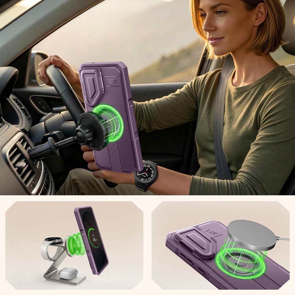 Kryt Tech-Protect Kevlar MagSafe Samsung Galaxy S26 Ultra Violet [2 PACK]