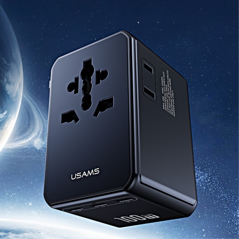 Síťová nabíječka USAMS 4w1 Universal Travel Charger T72 65W US/AU/EU/UK black