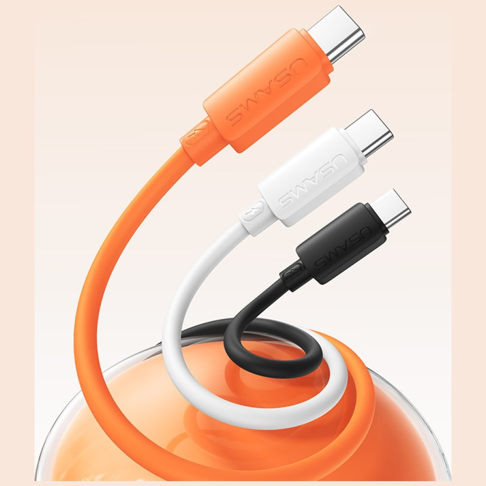 Kryt USAMS U98 60W 3A Silicone Fast Charging USB-C / USB-C Cable Black