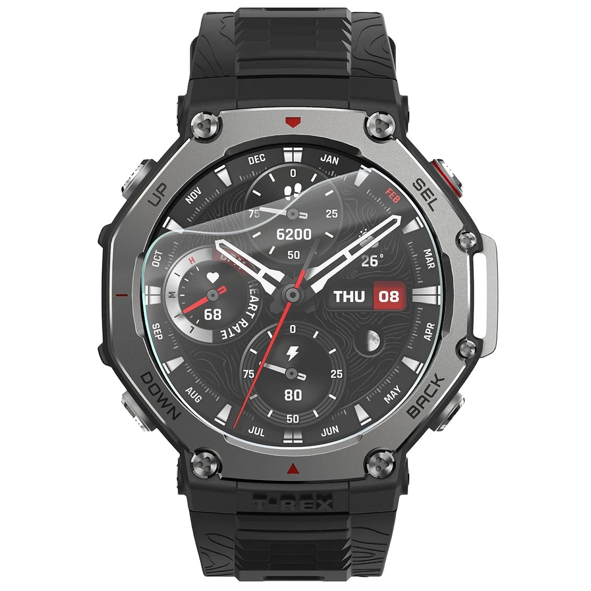 Ochranná fólie Bizon Watch Film HydroFlex Amazfit T-Rex 3 [3 PACK]